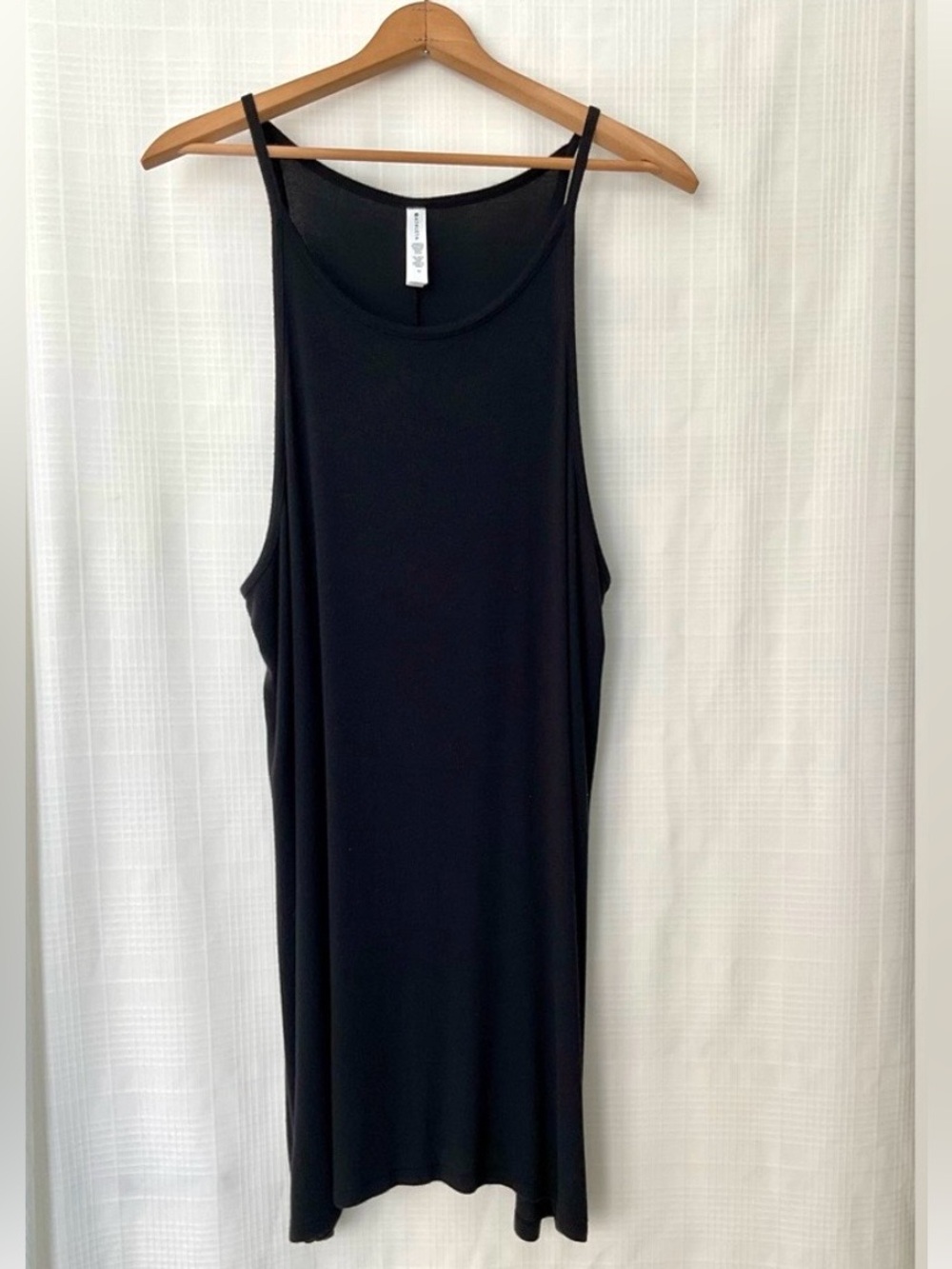 Athleta Black skinny strap textured swing dress